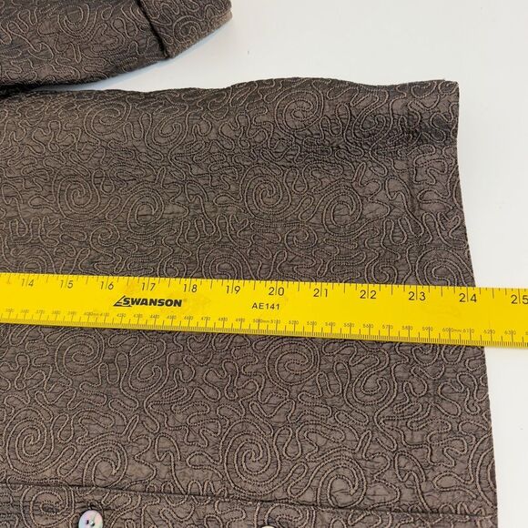 Chico’s Brown Embroidered Shirt 1/S - Picture 7 of 7